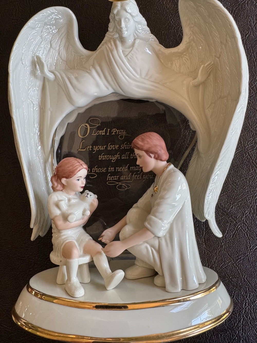 The Bradford Exchange White and Gold Guardian Angel Figurine with Child